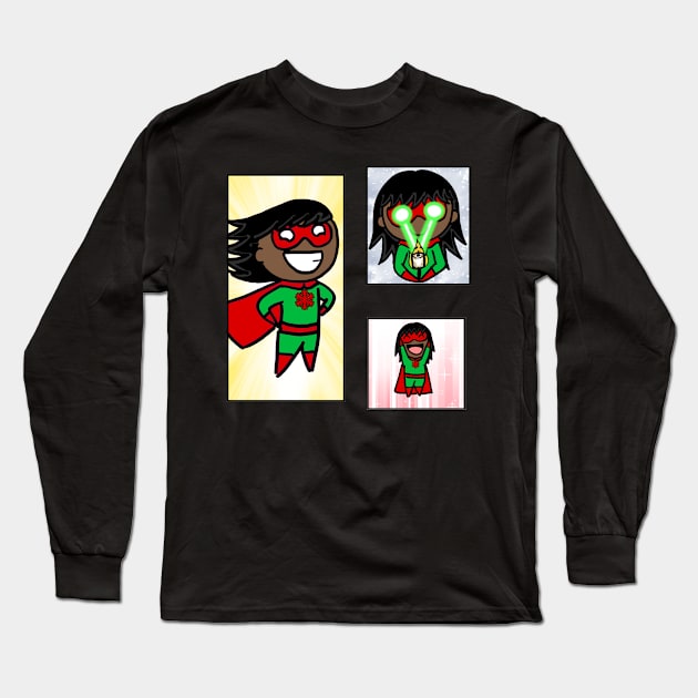 Christmas Superhero Sticker Pack Long Sleeve T-Shirt by dogbone42